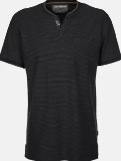 Herren Henleyshirt in melierter Streifenoptik