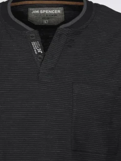 Herren Henleyshirt in melierter Streifenoptik