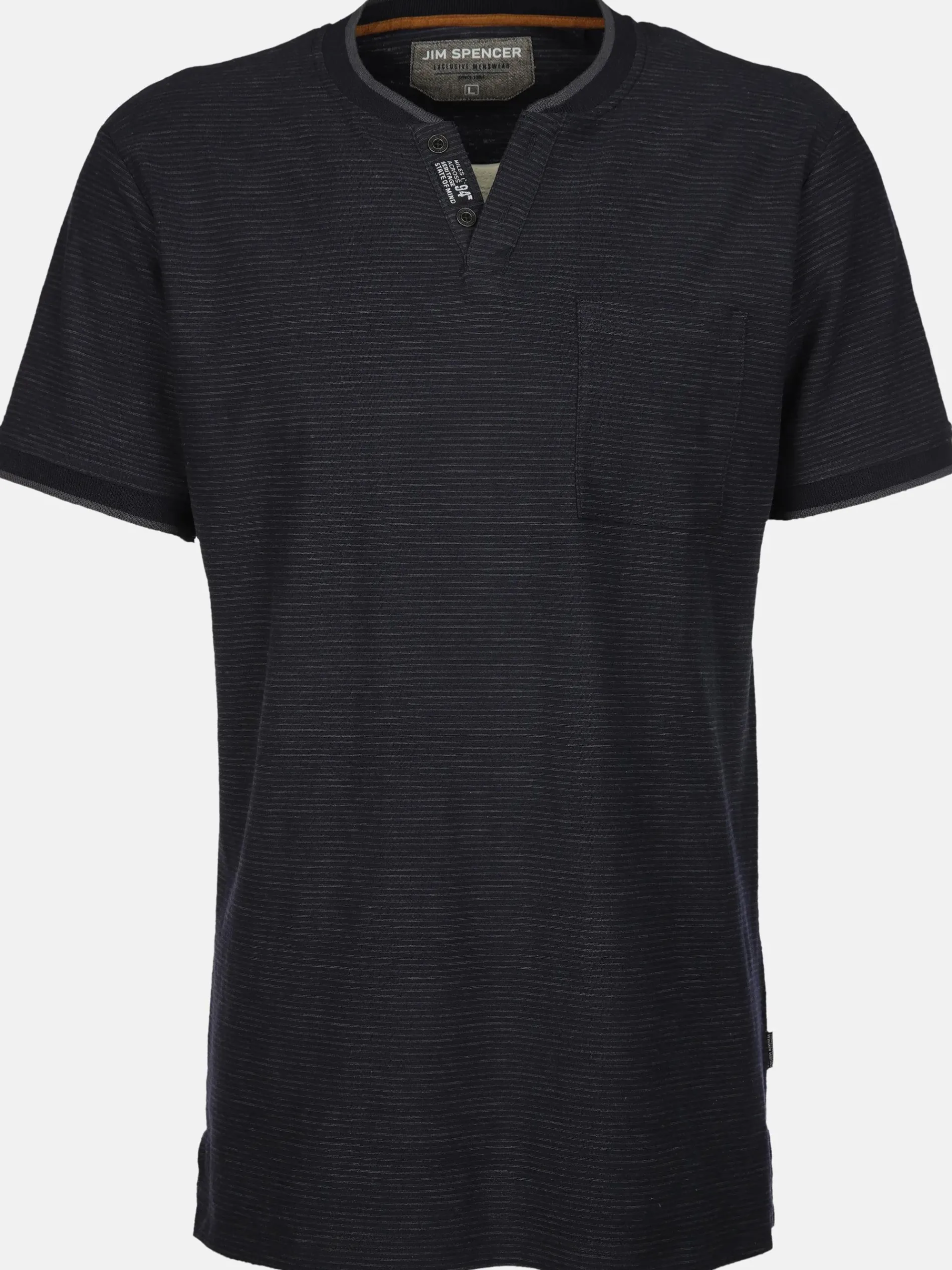 Herren Henleyshirt in melierter Streifenoptik