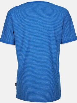 Herren Henleyshirt in melierter Streifenoptik