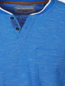 Herren Henleyshirt in melierter Streifenoptik