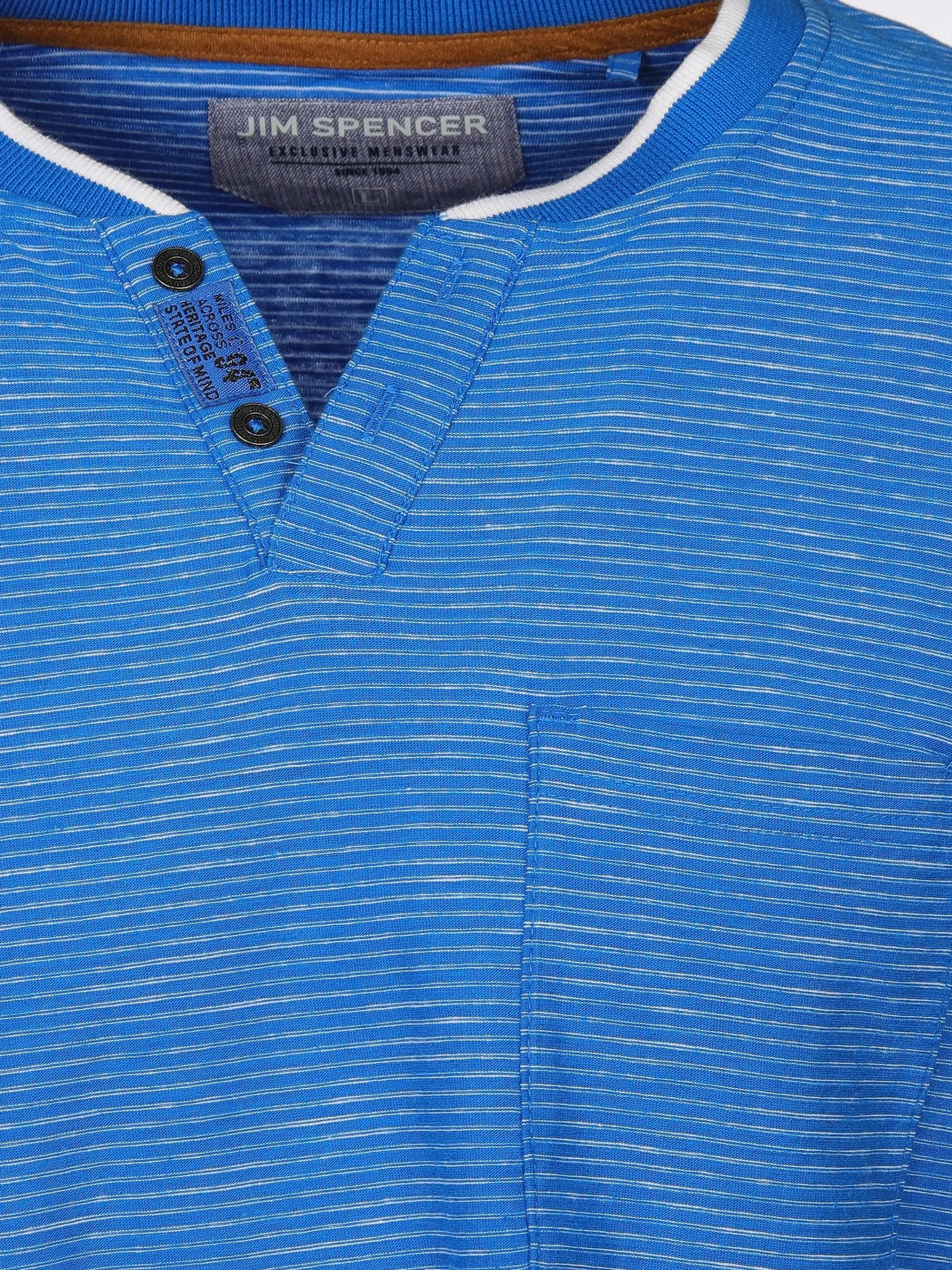 Herren Henleyshirt in melierter Streifenoptik