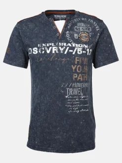 Herren Henleyshirt in Used 2in1 Optik