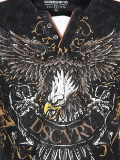 Herren Henleyshirt mit auffälligem Frontprint