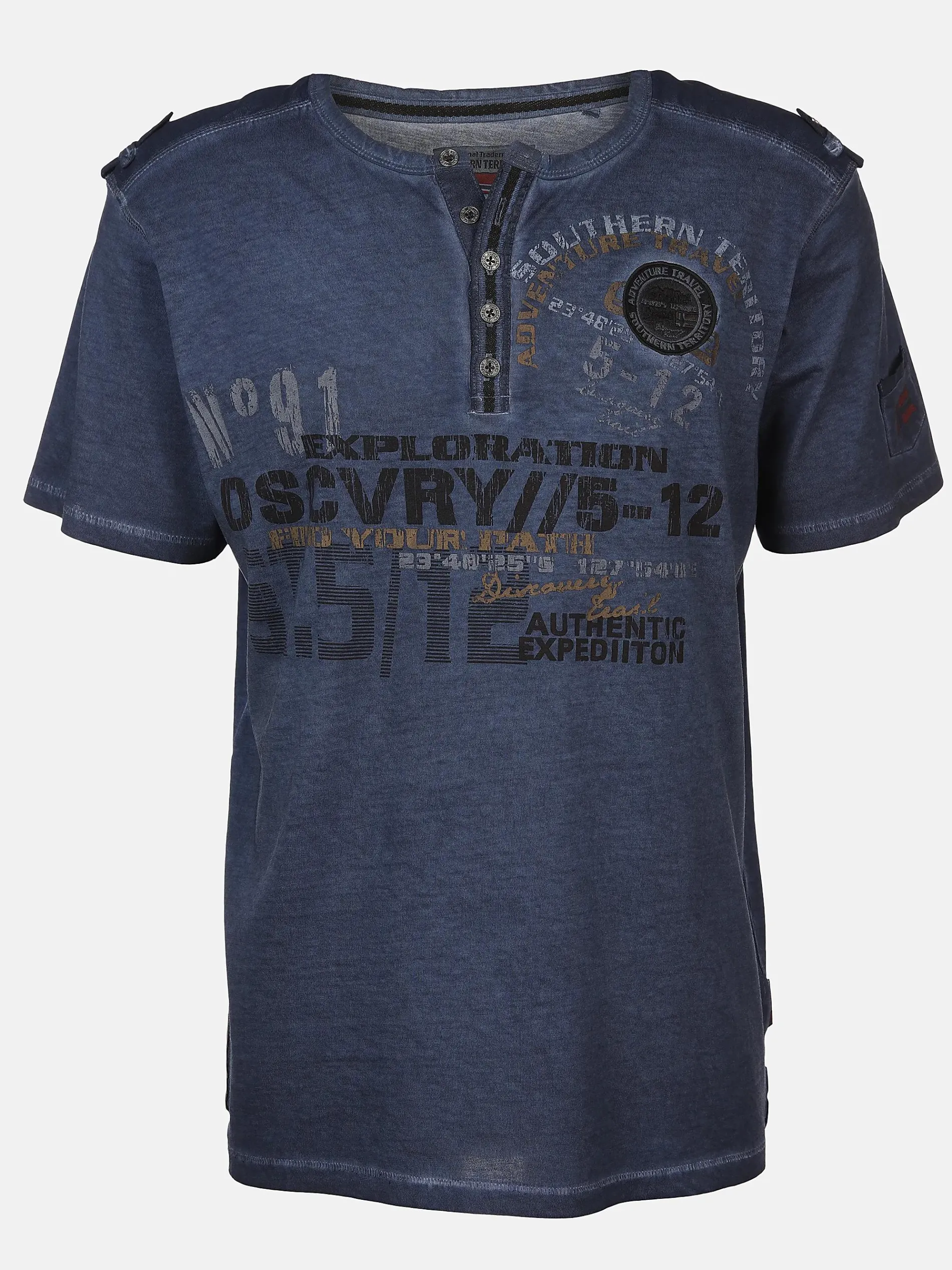 Herren Henleyshirt mit Frontprint