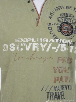 Herren Henleyshirt mit Front-und Backprint