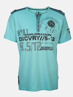 Herren Henleyshirt mit Frontprint