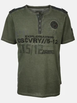 Herren Henleyshirt mit Frontprint