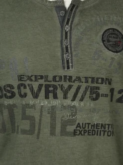 Herren Henleyshirt mit Frontprint