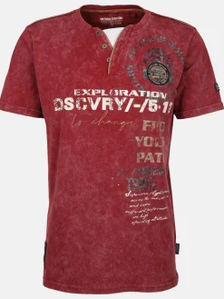 Herren Henleyshirt mit Front-und Backprint