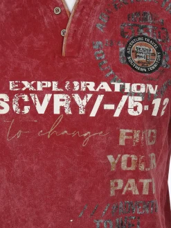 Herren Henleyshirt mit Front-und Backprint