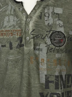 Herren Henleyshirt mit 2in1 Kragen