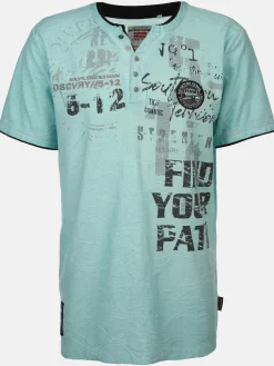 Herren Henleyshirt mit 2in1 Kragen