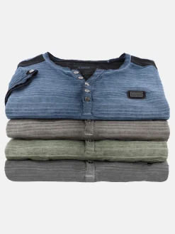 Herren Henleyshirt mit Struktur