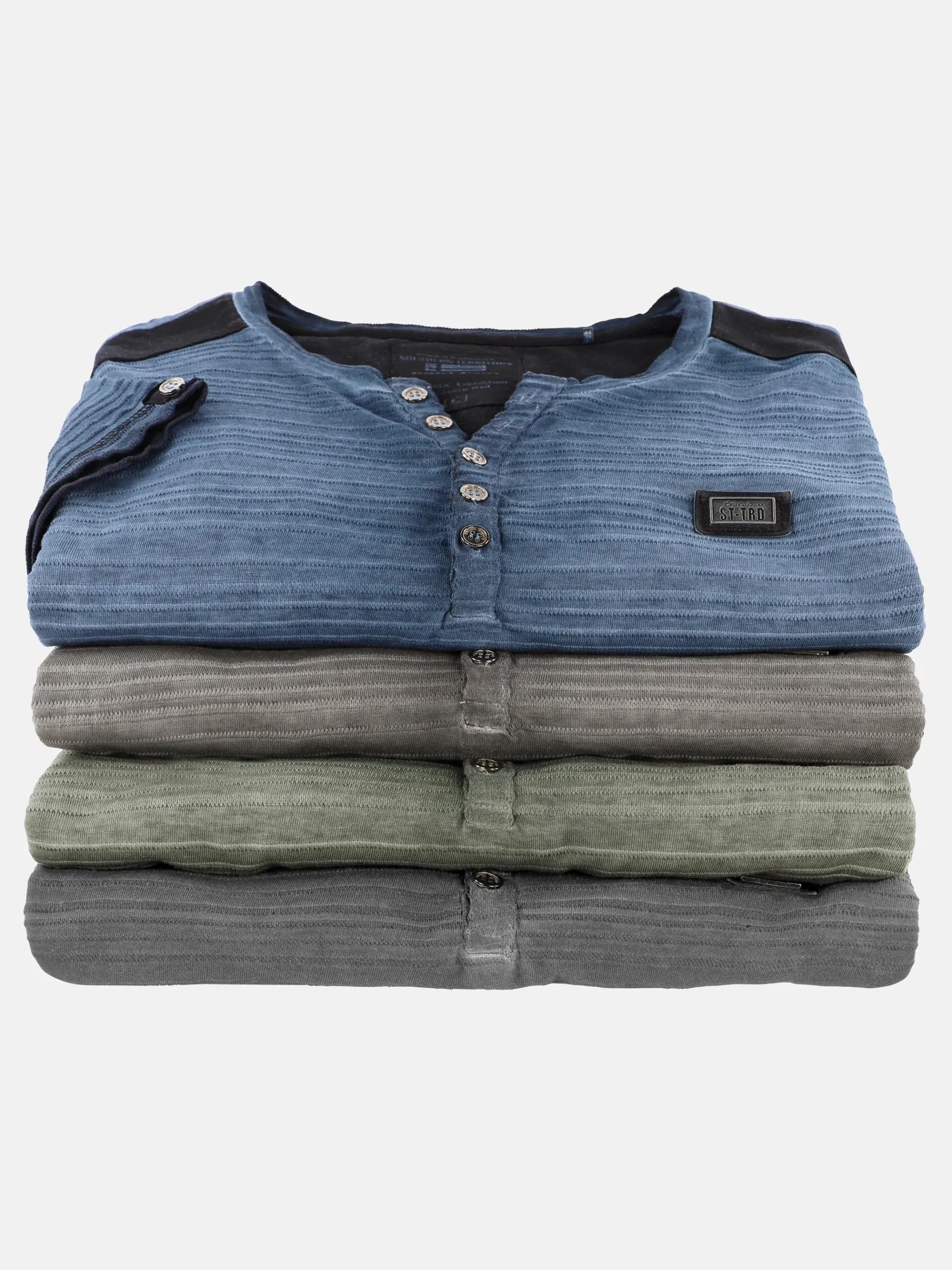 Herren Henleyshirt mit Struktur