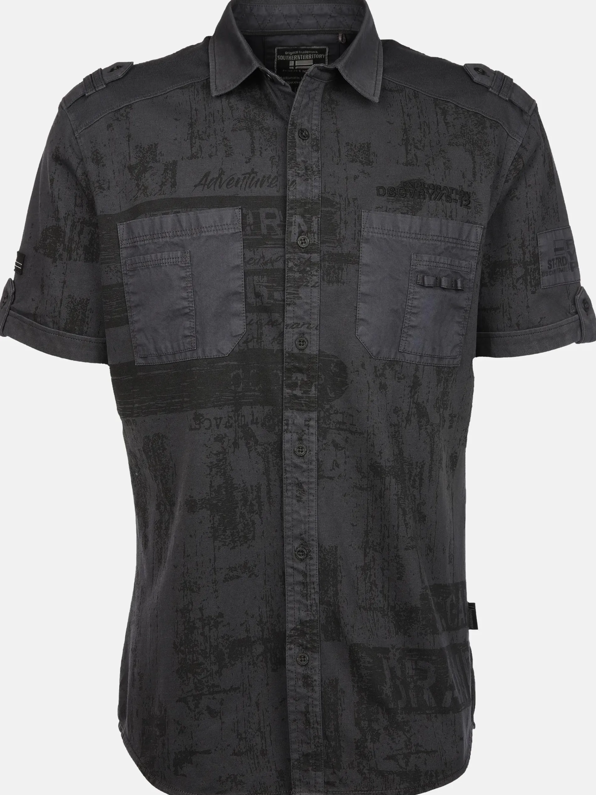 Herren Jerseyhemd mit Alloverprint