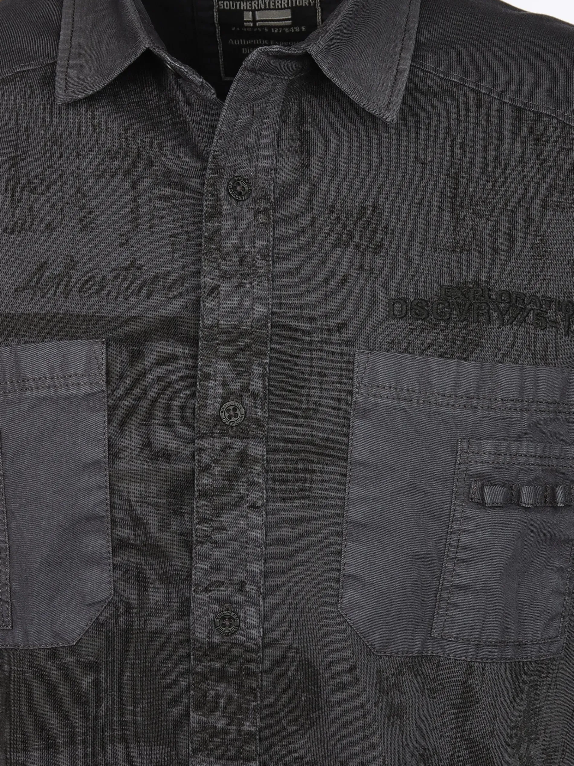 Herren Jerseyhemd mit Alloverprint