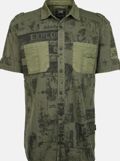 Herren Jerseyhemd mit Alloverprint