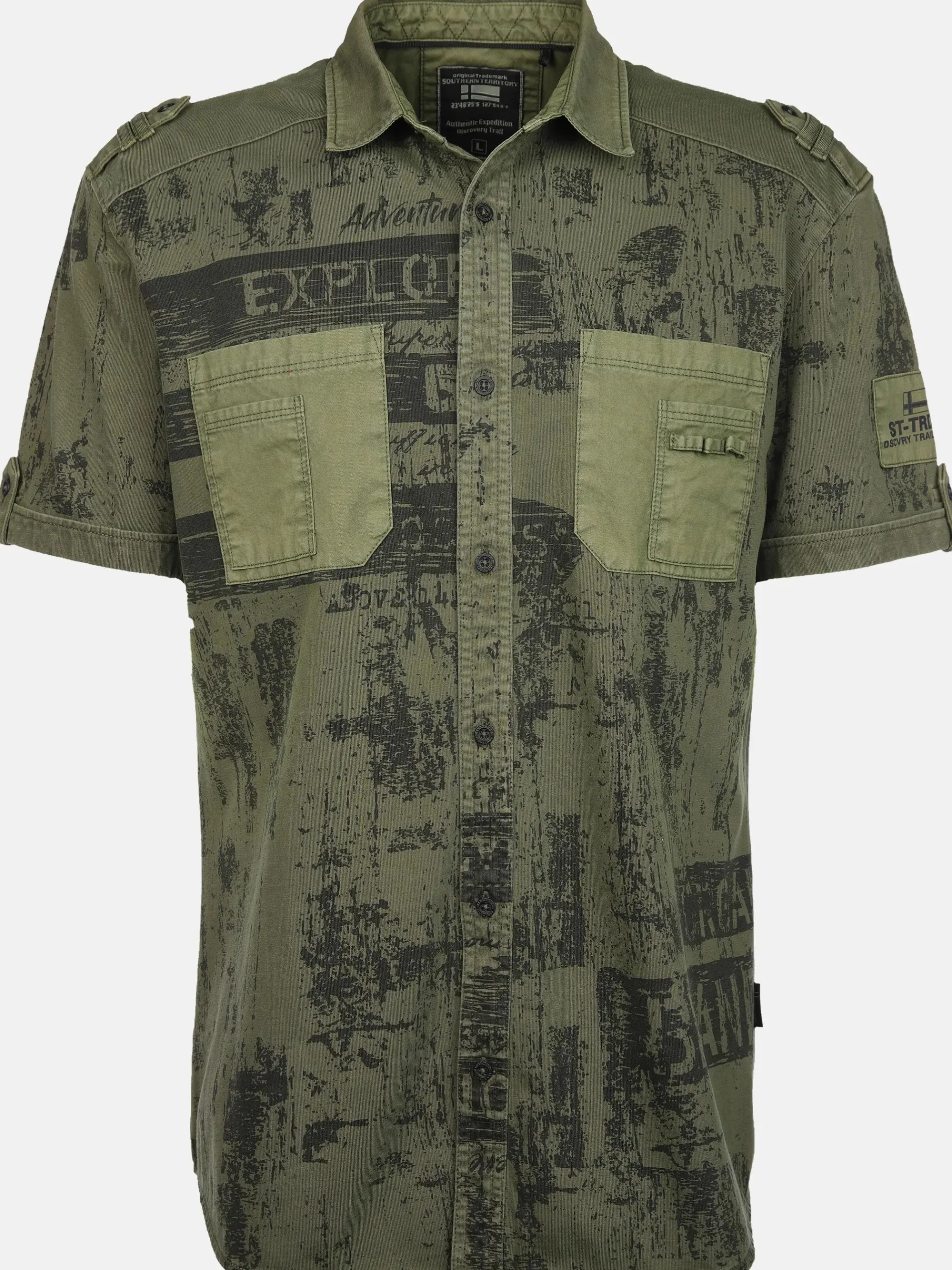 Herren Jerseyhemd mit Alloverprint