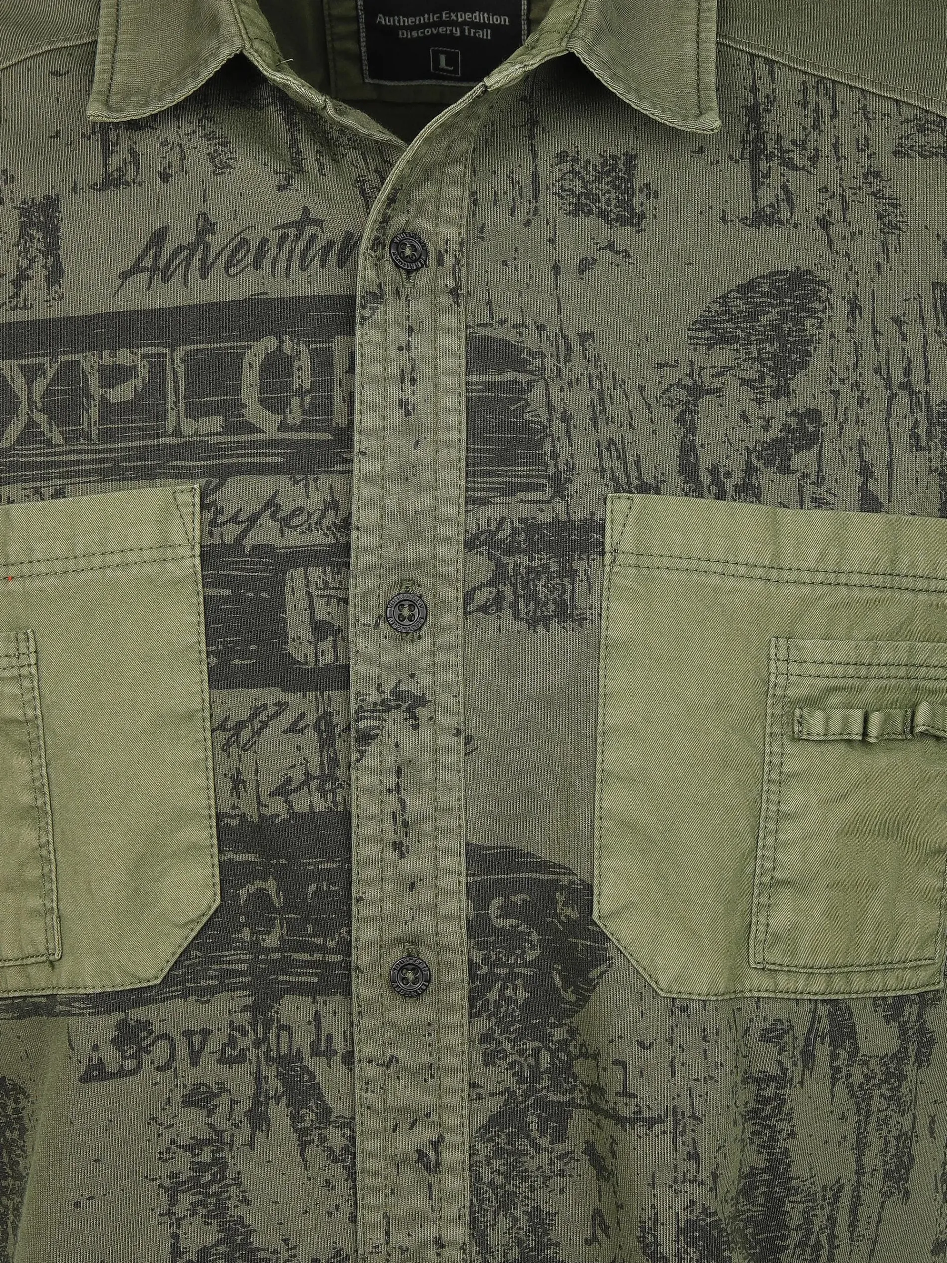 Herren Jerseyhemd mit Alloverprint