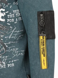 Herren Kapuzensweatshirt mit Print und Schrift