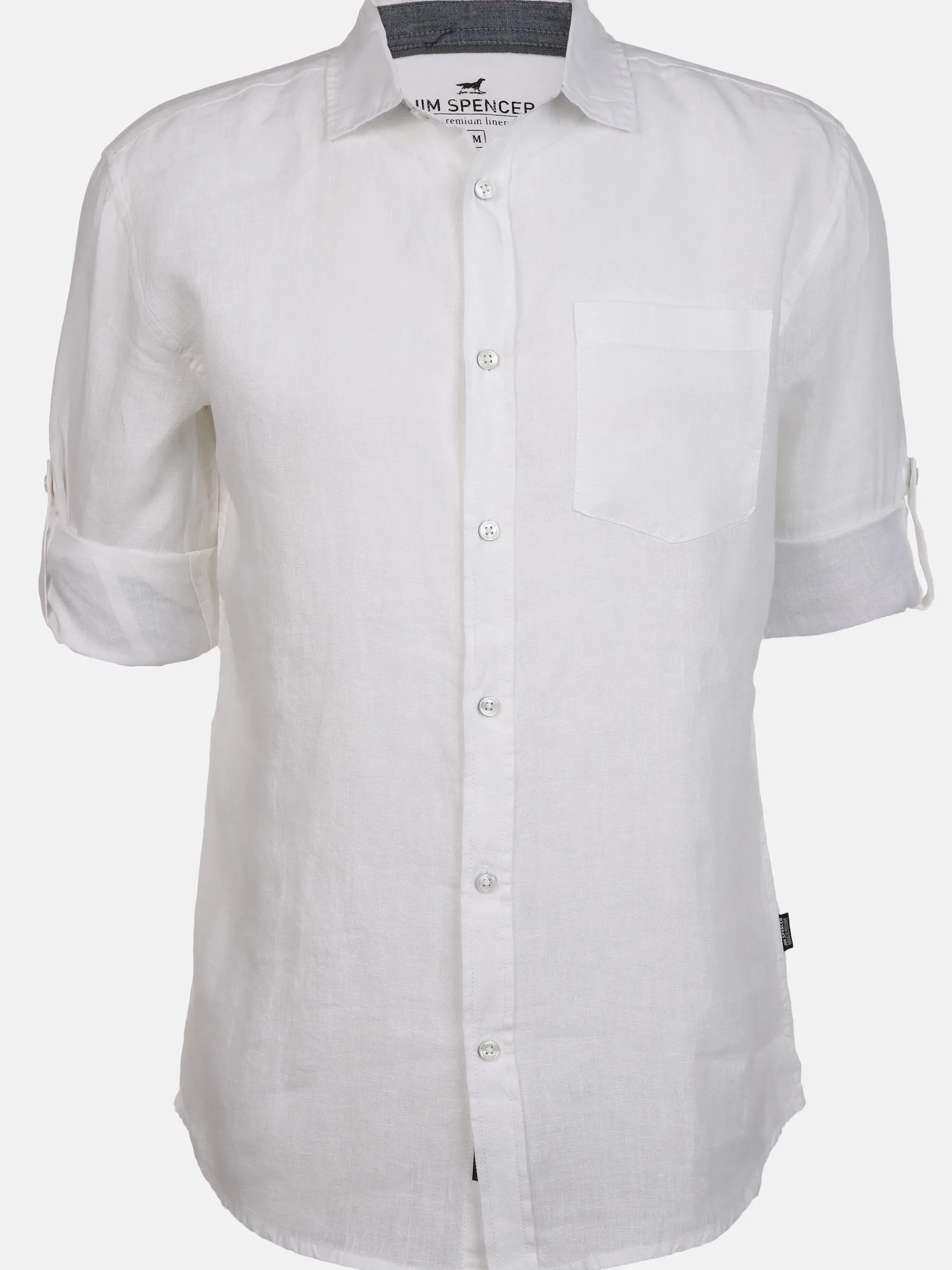 Herren Leinenhemd mit krempelbarem Ärmel