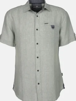 Herren Leinenhemd mit Brusttasche