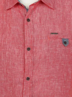 Herren Leinenhemd mit Brusttasche