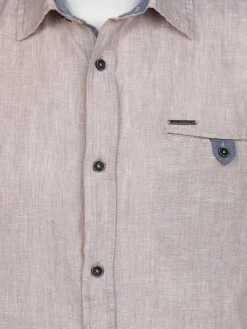 Herren Leinenhemd mit Brusttasche