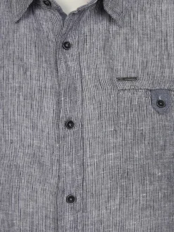 Herren Leinenhemd mit Brusttasche