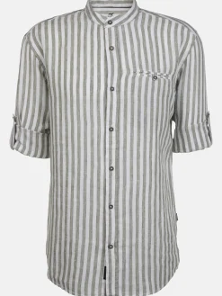 Herren Leinenhemd mit kleinem Stehkragen