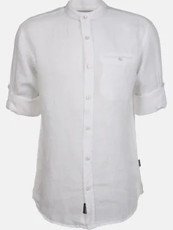 Herren Leinenhemd mit kleinem Stehkragen