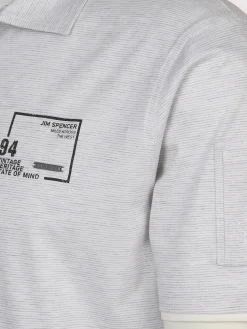 Herren Poloshirt mit feinen Linien durchzogen