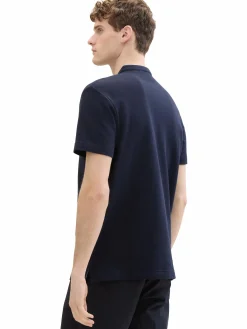 Herren Poloshirt mit kurzem Stehkragen