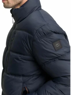 Herren Pufferjacke mit herausnehmbarer Kapuze im Stehkragen