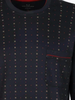 Herren Pyjama mit gemustertem Oberteil