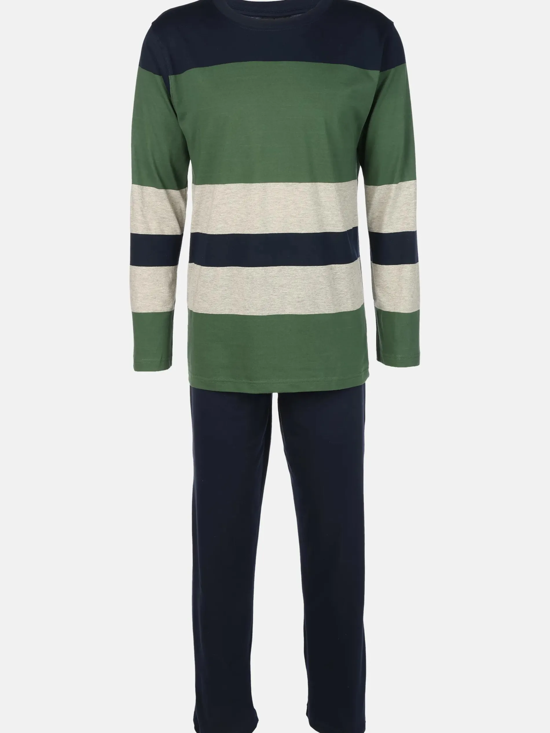 Herren Pyjama mit gestreiftem Oberteil