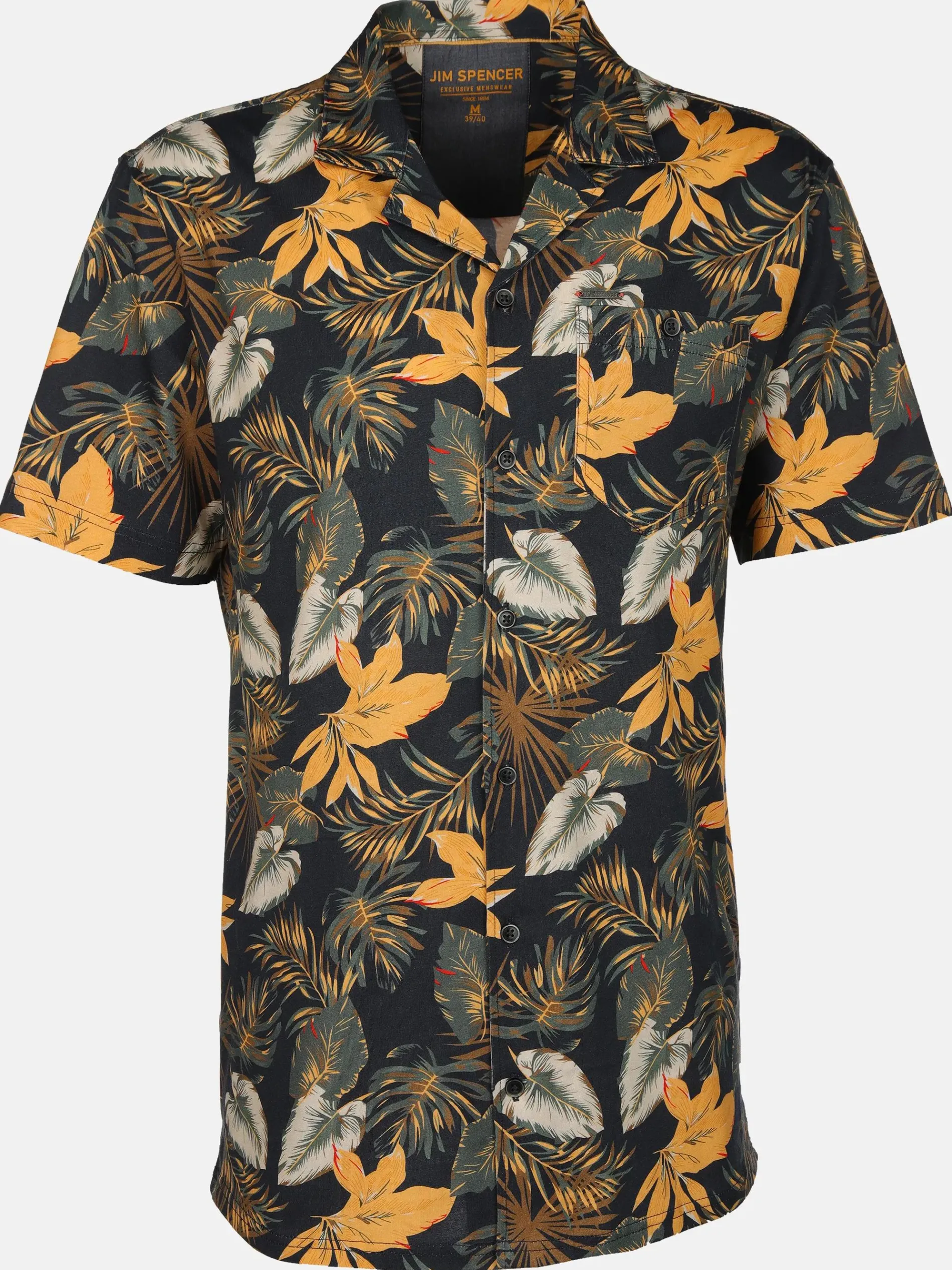 Herren Resorthemd mit kurzem Arm und Alloverprint