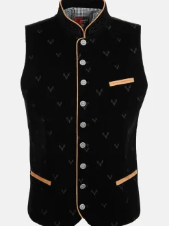 Herren Samt Trachtenweste mit Stickerei