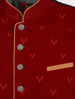 Herren Samt Trachtenweste mit Stickerei