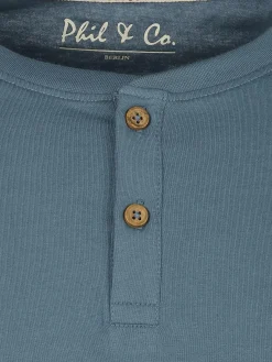 Herren Schlafshirt mit Knopfleiste