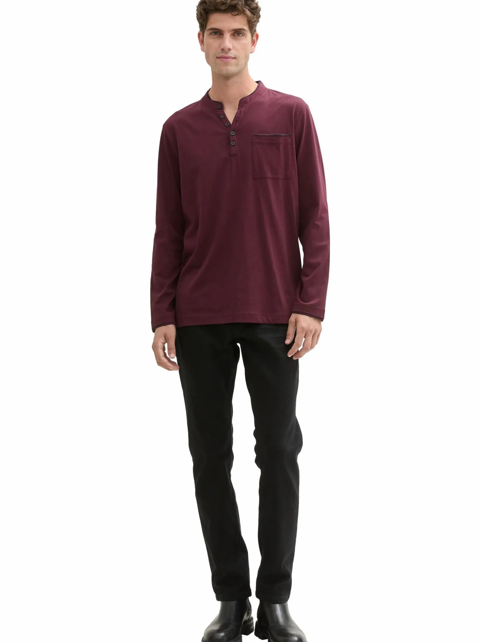 Herren Shirt mit Serafinoausschnitt