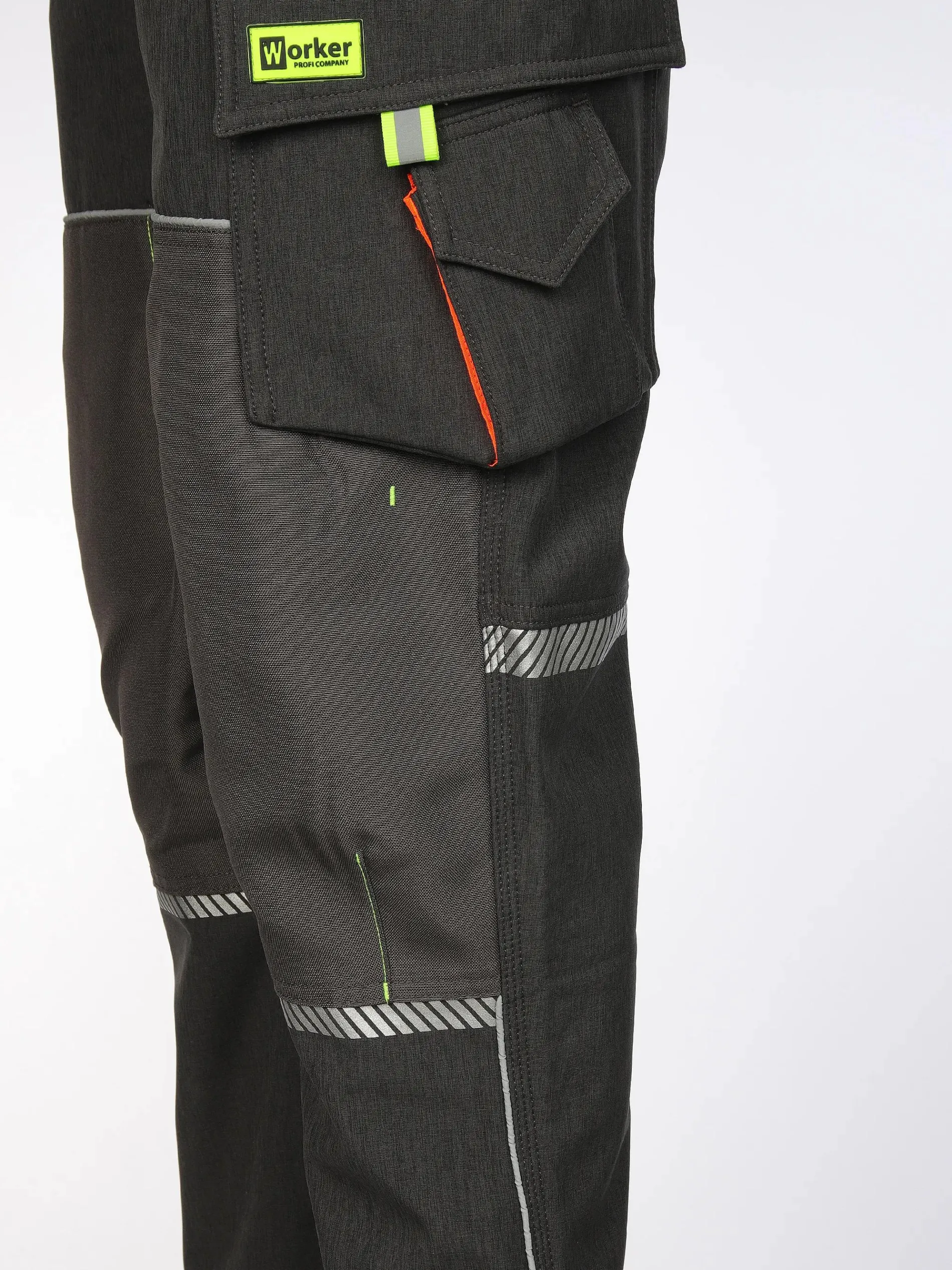 Herren Softshell Arbeitshose mit Neondetails