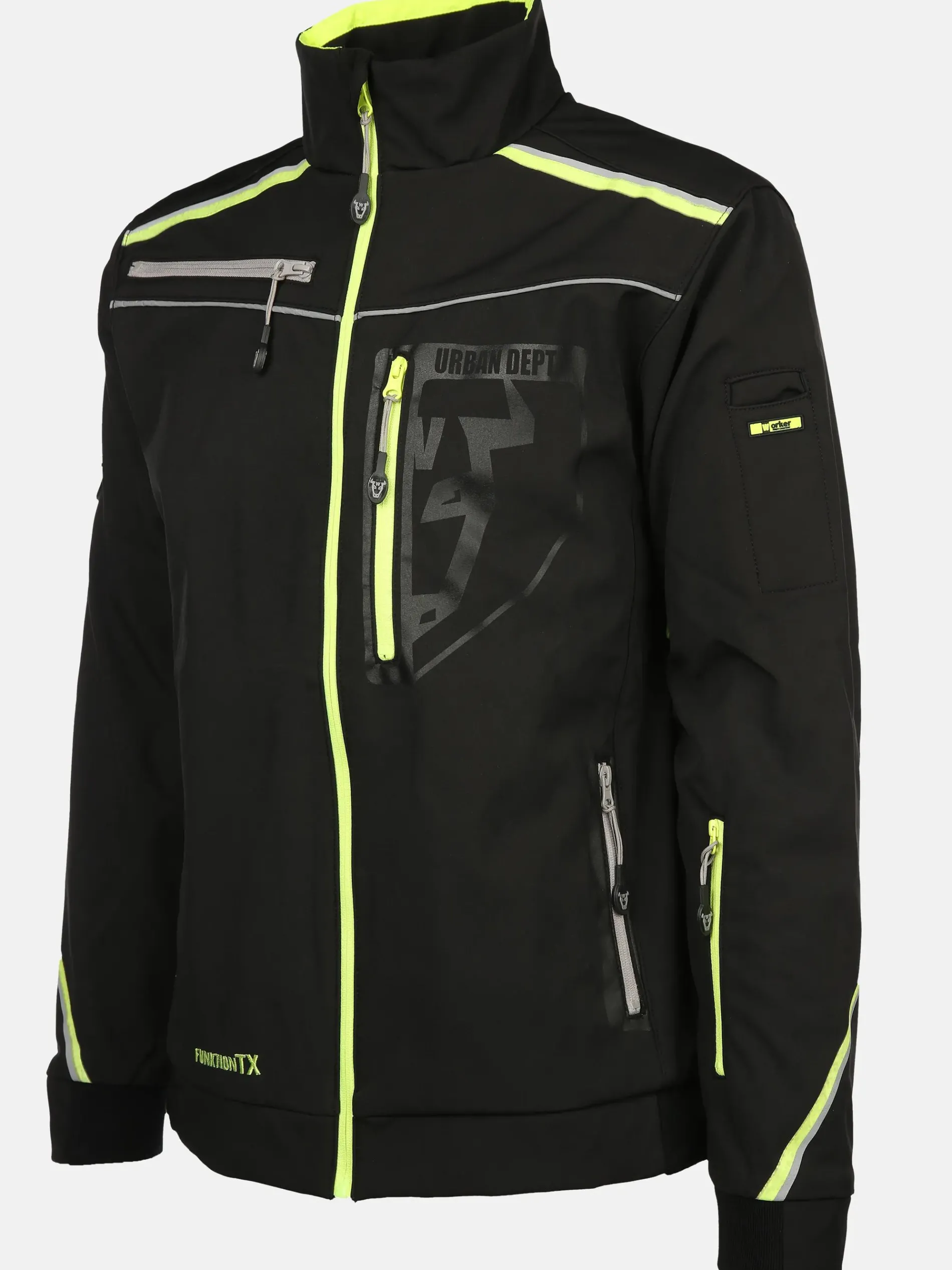 Herren Softshelljacke mit Neondetails
