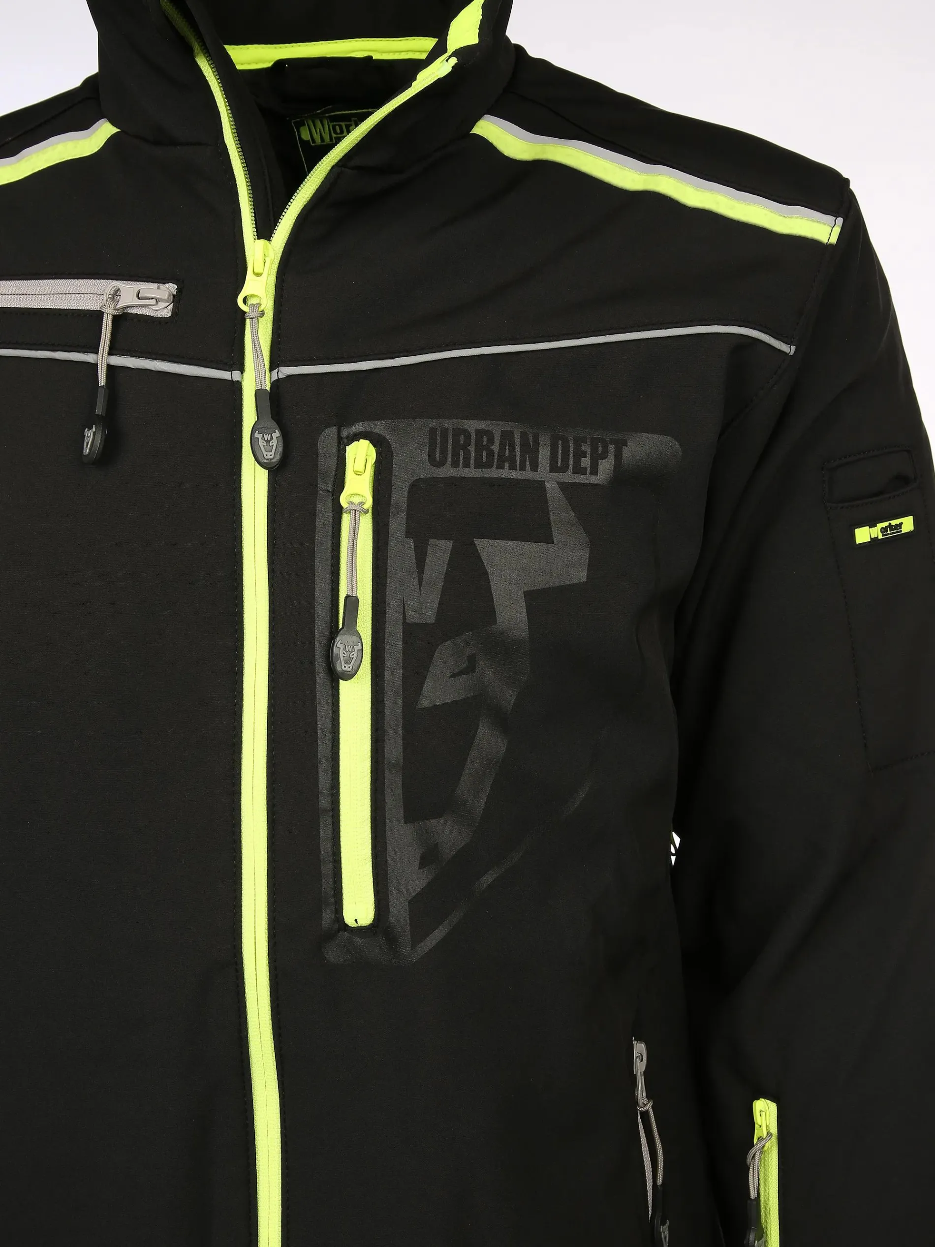 Herren Softshelljacke mit Neondetails