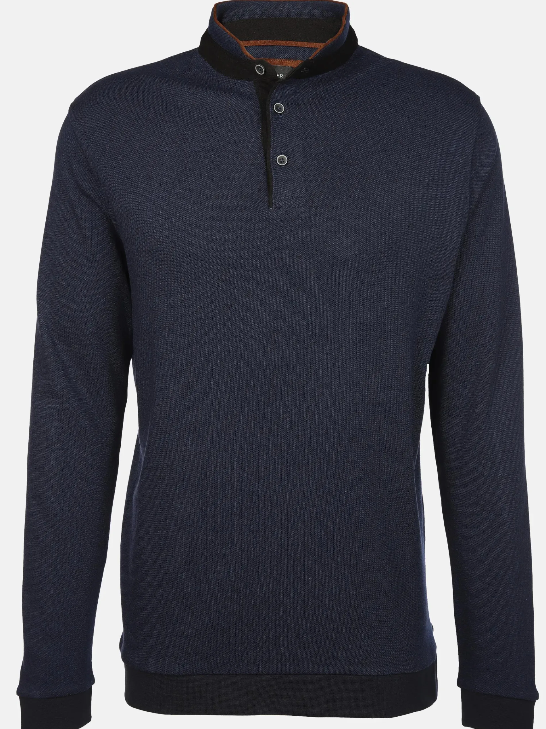 Herren Stehkragenshirt mit Knopfleiste