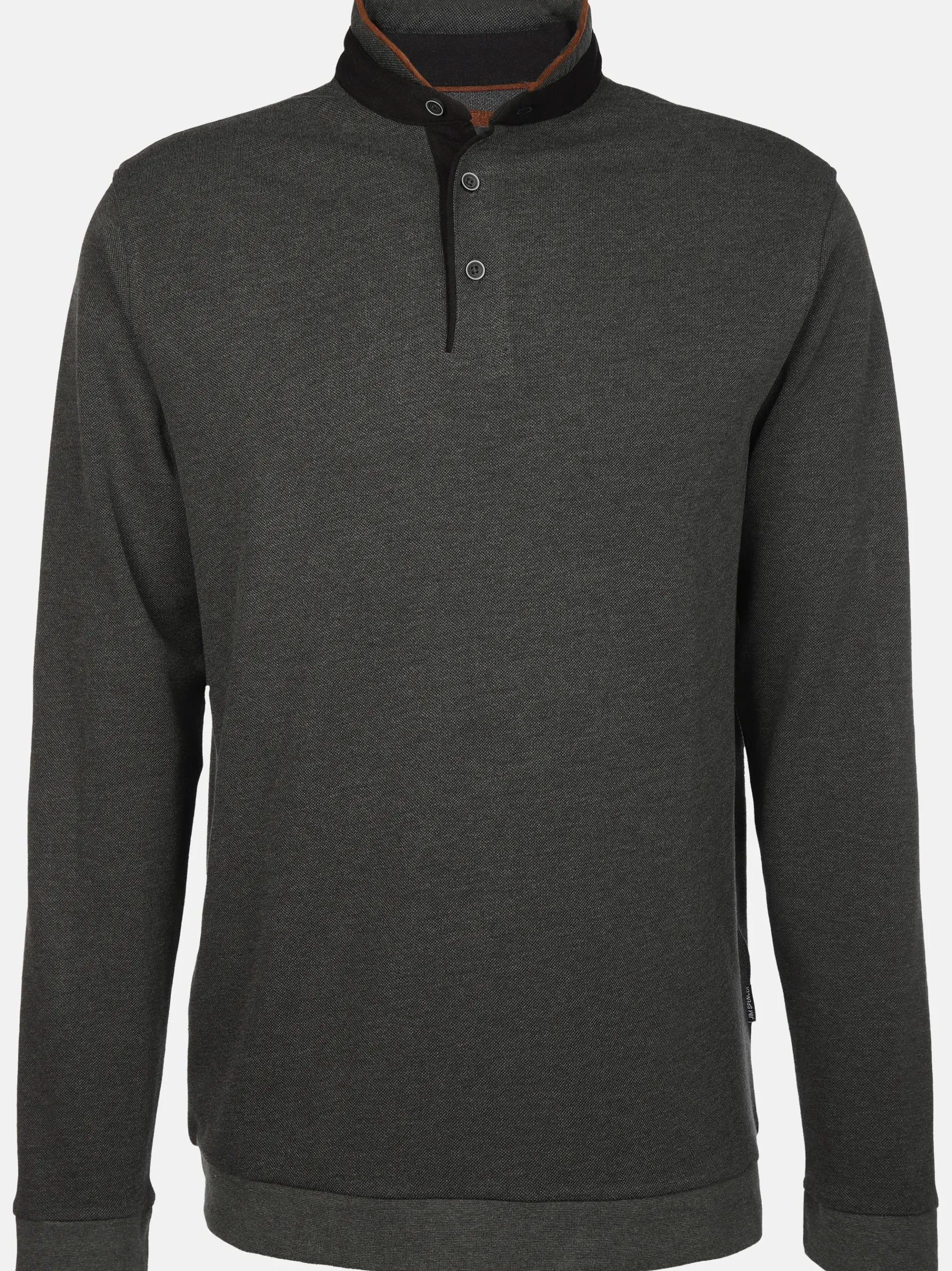 Herren Stehkragenshirt mit Knopfleiste