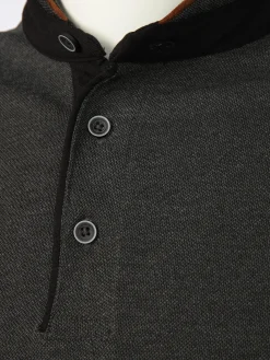 Herren Stehkragenshirt mit Knopfleiste