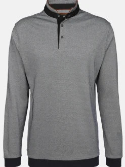 Herren Stehkragenshirt mit Knopfleiste