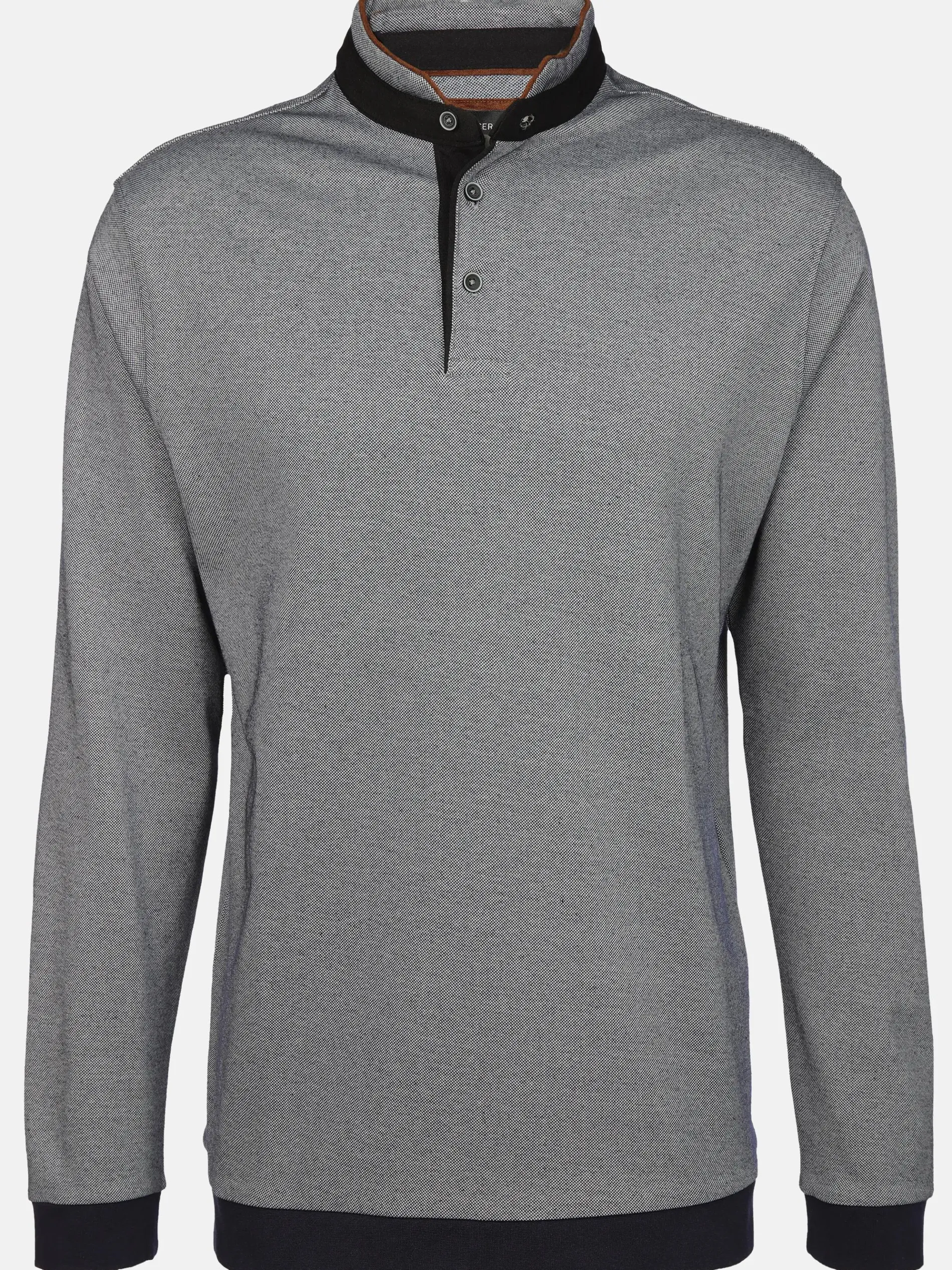 Herren Stehkragenshirt mit Knopfleiste